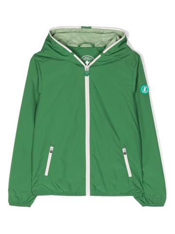 Save The Duck Kids - hooded wind-break jacket - kids - Polyester/Recycled Nylon/Recycled Polyester - 12 yrs - Green