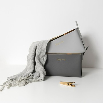 lussuoso｜金邊皮革化妝品收納籃