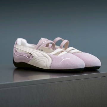 PUMA SPEEDCAT BALLET 芭蕾舞鞋 粉白 麂皮 皮革 瑪莉珍 女鞋 406334-01