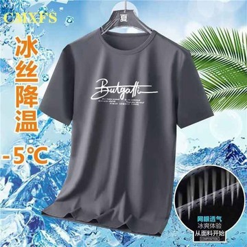 【台灣出貨】大呎碼T恤 涼感衣 冰絲t恤 冰絲T 速乾衣 運動T恤 吸濕排汗 薄款T 網眼運動服 透氣T恤 HKOR