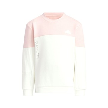 Adidas LK CE KN CREW 童裝 大童 粉白色 女童 亞規 運動 上衣 長袖 JN9579