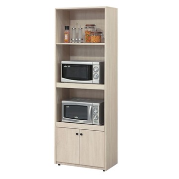 文創集 麥比2尺二門拉盤高餐櫃/電器櫃(二色可選)-60x40x182cm免組