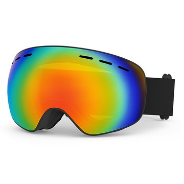 滑雪鏡-M/L (附盒)『彈黑框/真紅片』HX-037 戶外 休閒 旅遊 滑雪 冬季 滑雪鏡