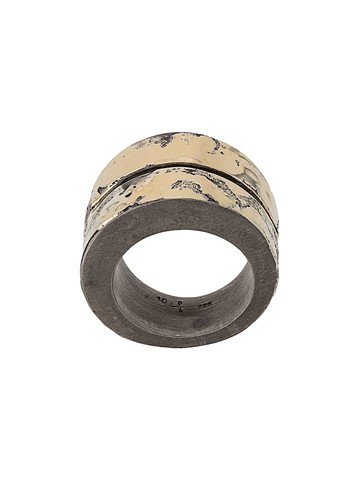 Parts of Four - Crevice thick-band ring - unisex - 18kt Yellow Gold/Sterling Silver - 9