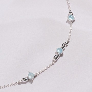 海洋聯名 | 海藍寶 S925純銀 | 水色漣漪手鍊