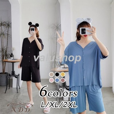 パジャマ レディース 春 夏 半袖 パジャマ 前開き ショットパンツ ルームウェア 上下セット 無地 パジャマ 可愛い 部屋着 韓国風 寝巻き パジャマ 通販 Lineポイント最大get Lineショッピング