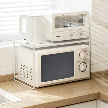 Life 純色風尚 多功能微波爐置物架 52 x 30 x 33.5cm 碳鋼材質  白色  1組