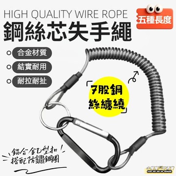 隔日達⚡鋼絲失手繩 彈簧繩 失手繩 鋼絲彈簧繩 防失手繩 釣魚工具防丟繩 路亞鉗失手繩 控魚器失手繩 魚竿失手繩