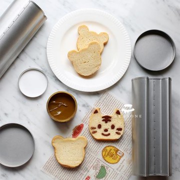 日本制 Cakeland可愛小熊小貓咪 造型吐司面包模具 附表情噴花模