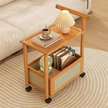 移動茶道收納桌簡易小茶幾客廳沙發邊幾家用小方桌臥室床頭置物架