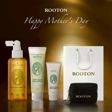 快速出貨【ROOTON】感謝媽媽🌷甦活植萃髮根噴霧150ml+甦活植萃洗髮精70ml+甦活植萃護髮素30ml+品牌化妝包掛件+燙金禮袋(母親節禮物)