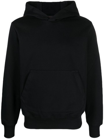 Parajumpers - logo-patch long-sleeved hoodie - men - Polyester/Cotton - L - Black