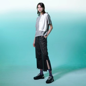 層次感開衩西裝褲