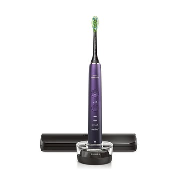 送智能超效亮白刷頭8支【Philips 飛利浦】DiamondClean亮白隨行智能鑽石音波電動牙刷(紫鑽)(HX9911/69)