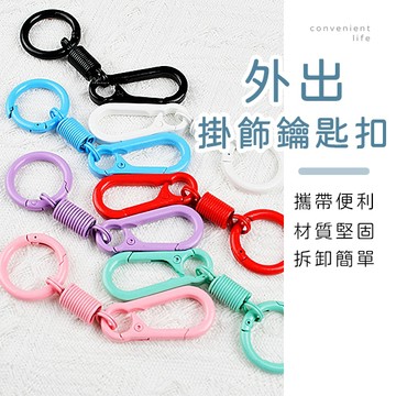 [台灣現貨]糖果色彈簧造型掛飾鑰匙扣 鑰匙圈 鑰匙扣 卡扣 裝飾扣 便攜式鑰匙扣