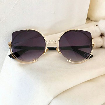 時尚歐美不規則金屬墨鏡 簍空造型太陽眼鏡 超質感墨鏡 抗UV400