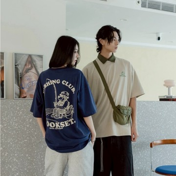 『GOAT』美式 T恤 釣魚 小熊 短T 純棉 寬鬆 短袖 休閒