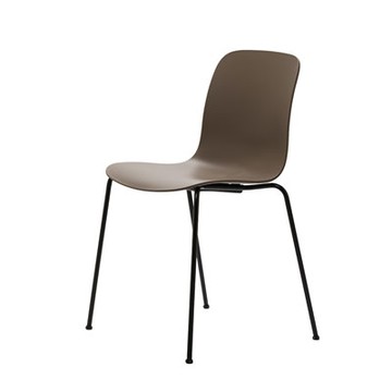 Substance Chair 極簡單椅（灰棕座面、黑鋼腳）