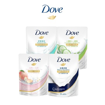 【Dove多芬】官方直營 沐浴乳補充包580g 四款任選(滋養柔嫩/舒敏溫和/清爽水嫩/桃悦水透)