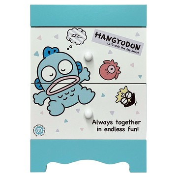 Sanrio 三麗鷗 人魚漢頓二抽收納盒 14 x 10 x 20cm  1個  人魚漢頓 藍色