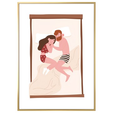 BOLUO GALLERY 菠蘿選畫所 掛畫 愛是相互體諒 APLS4626D  42 x 59.4cm  木色
