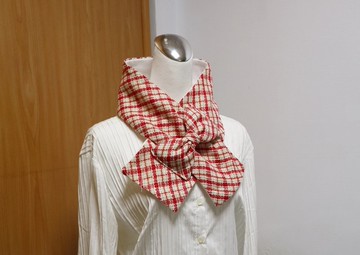 蝴蝶結可調式短圍巾.保暖圍脖 雙面雙色 大人.小孩均適用