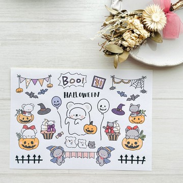 【自由裁切・貼紙】Nico與Lily的萬聖節派對【FreeCut・Sealseat】