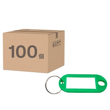 標籤牌鑰匙圈 塑料材質 顏色：黑、白、紅、黃、藍、綠（隨機出貨）  長5cm x 寬2.3cm  100個  1組