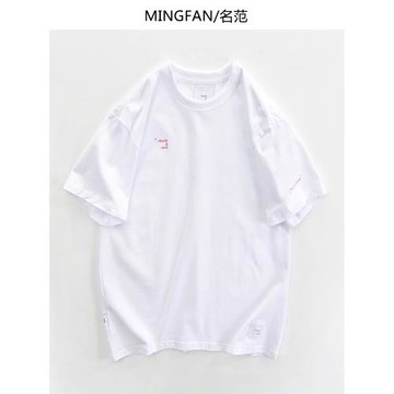 2025年新款夏季男裝休閑重磅260克阿美咔嘰圓領印花T恤寬松百搭潮