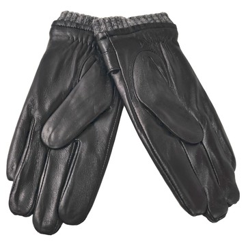 ego life 小羊皮帶扣加絨裡觸控保暖男士機車皮手套 - 黑色 XL