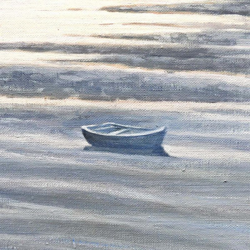 神津善之介 潮路 油彩10号 風景画 海 現代アート 油絵 原画 絵画