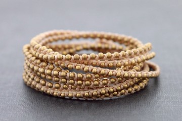 米色黃銅黃銅串珠手鍊手鐲