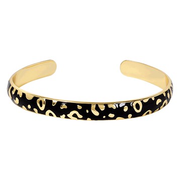 Bangle Up | Tina bangle 法國琺瑯豹紋圓弧C型手環 0.7cm