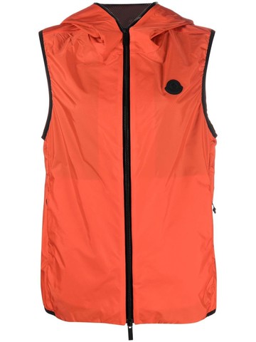 Moncler - zip-up hooded gilet - women - Polyamide/Polyester - 3 - Red