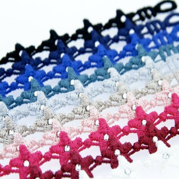 Missiu 法國蕾絲刺繡幸運手環 閃爍無比勇氣 Swarovski 水鑽版!!