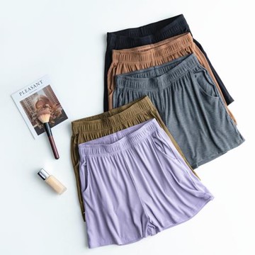 女士莫代爾短褲五分褲外出可外穿家居褲瑜伽褲大碼寬松睡褲薄款夏