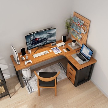 ??免運 可開發票 實木書桌轉角電腦臺式拐角桌子電腦桌靠墻角臥室工作臺家用辦公桌