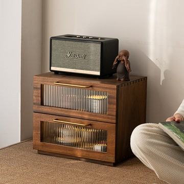 ??快速出貨?? 公司貨 胡桃木桌面抽屜收納置物架咖啡水杯架廚房碗柜櫥柜餐邊防塵儲物柜