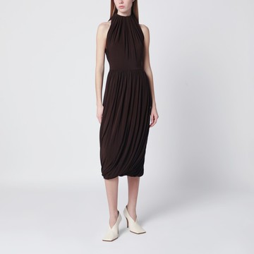 Ebony brown twisted jersey dress