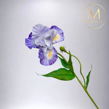 【Floral M】法式優雅女神單朵加大鳶尾花莫內紫仿真花花材1入組(人造花/仿真花/假花/花藝DIY/裝飾花材)