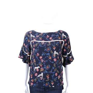 SEE BY CHLOE  深藍色叢林印花短袖上衣