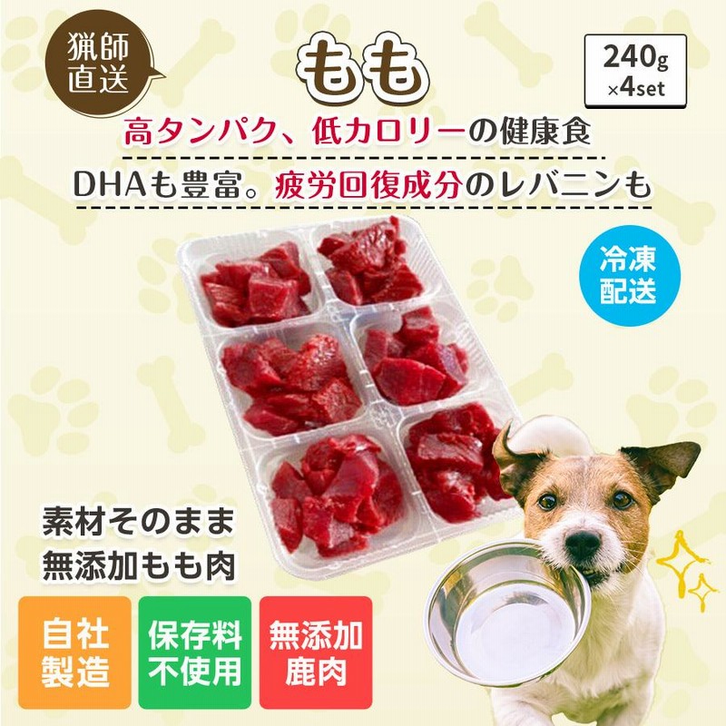 もも 生肉 冷凍 240g×4 ペットフード ドッグフード ジビエ 犬用おやつ