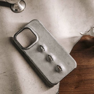 原創眼睛設計手機殼 做舊皮質真皮手機套iPhone系列