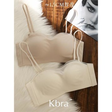 日本真絲桑蠶絲無肩帶文胸防滑聚攏抹胸一片式防走光無痕內衣女夏