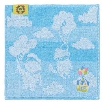 Marushin 丸真 迪士尼 天外奇蹟 刺繡純棉方巾 手帕 氣球屋 RS92644
