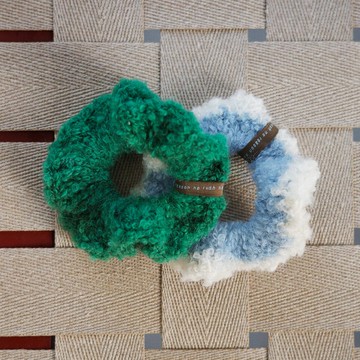 no rush 捲捲毛手工針織髮圈兩件組