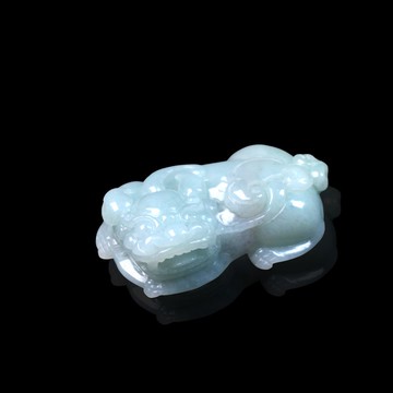 飄花翡翠如意貔貅 | 天然緬甸玉翡翠A貨 | 送禮