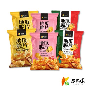 【超值6入組合】地瓜脆片(原味)110g*2+地瓜脆片(甘梅)110g*2+地瓜脆片(墨西哥)110g*2 (共6入)