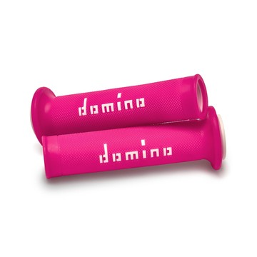 domino 機車握把套 A010 MOTO GP車隊御用款-粉底白字 握把套 手把套