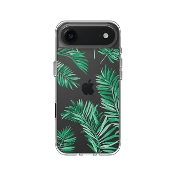 iPhone Air Clear Case（相機按鈕） 透明 - 花花草草 / Flowers & Plants - 草綠系列-綠葉1
